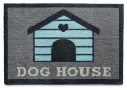 Howler and Scratch Dog House Doormat - 75x50cm - Blue.